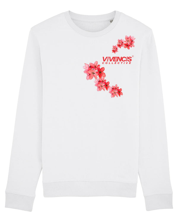 Red Patterns Sweatshirt - White